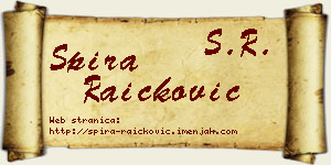 Spira Raičković vizit kartica